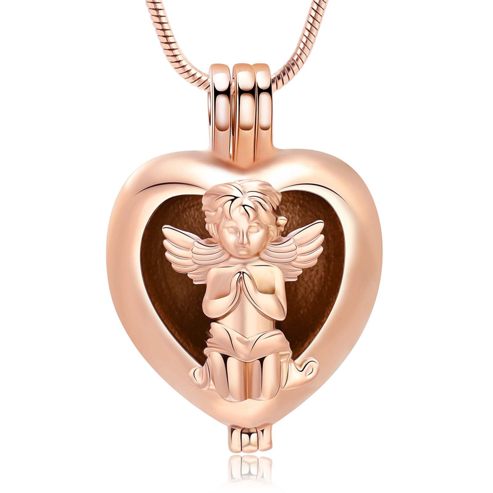 Angel Lady Charm Locket Memorial Ash Eternity Urn Necklace for Ashes ...