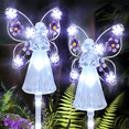 thumbnail image 1 of 2 Pack Garden Solar Lights,Angel Statue Light with 14 LED,Waterproof Solar Angel Statue,Angel Garden Stake Lights for Lawn Garden Gift Cemetery Holiday,Purple, 1 of 12