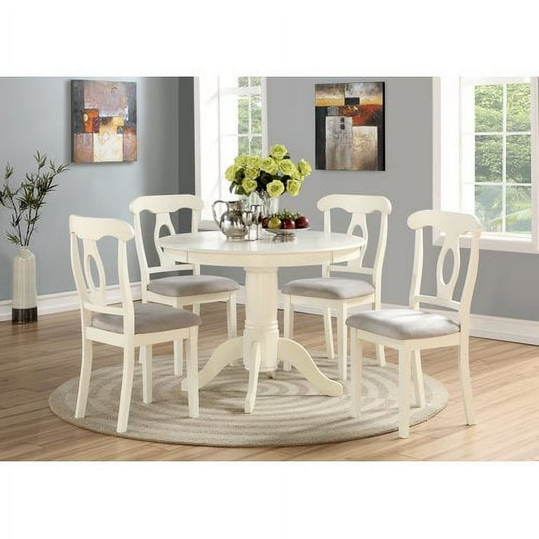 Angel Line Lindsey 5-Piece White Dining Set, Ideal for Kitchen and