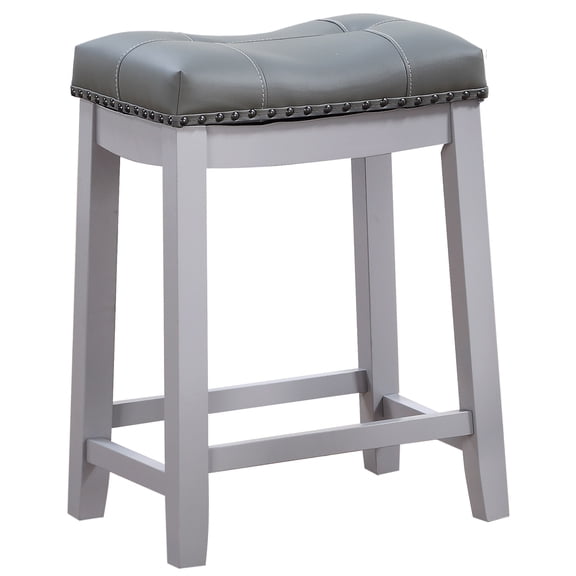 Angel Line Cambridge 24" Padded Saddle Stool-Gray w/ Gray Cushion