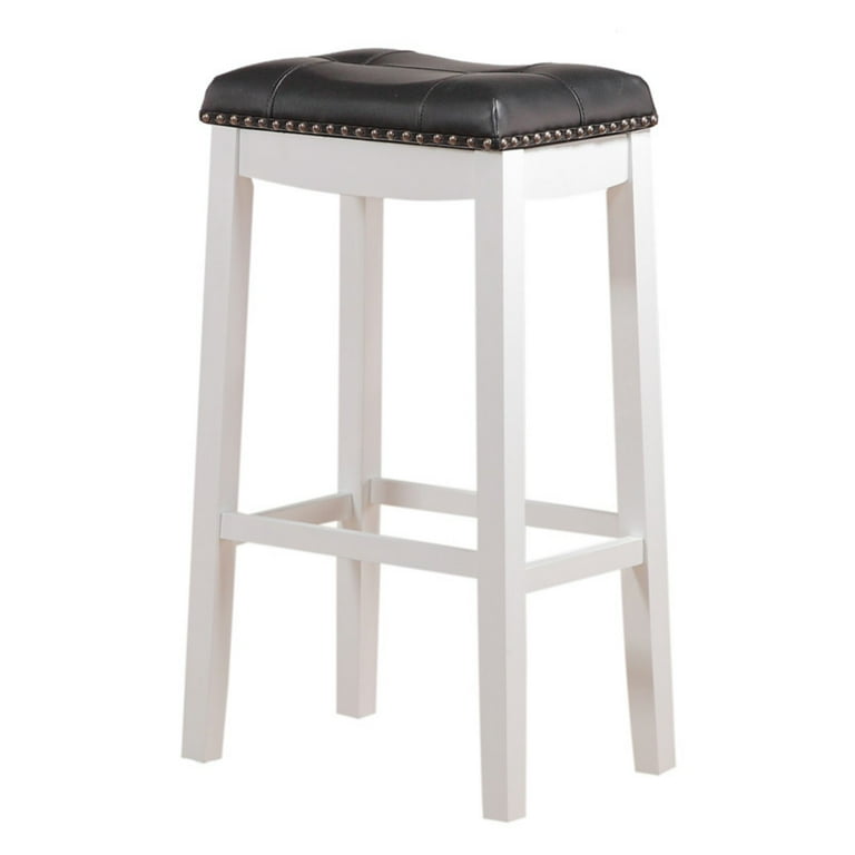 Angel Line Cambridge 29 Padded Saddle Stool White w Black Cushion Walmart