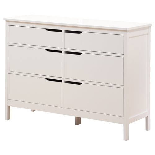 Angel Line Lauren 6 Drawer Double Dresser, White