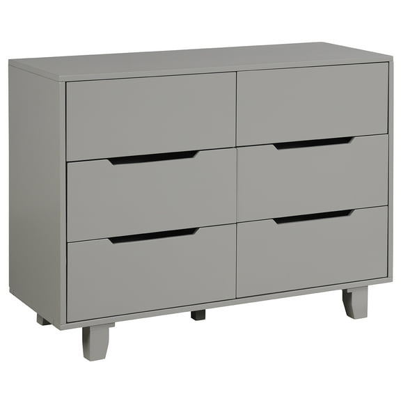 Angel Line Madison 6 Drawer Double Dresser, Gray, Modern Design, Solid Wood