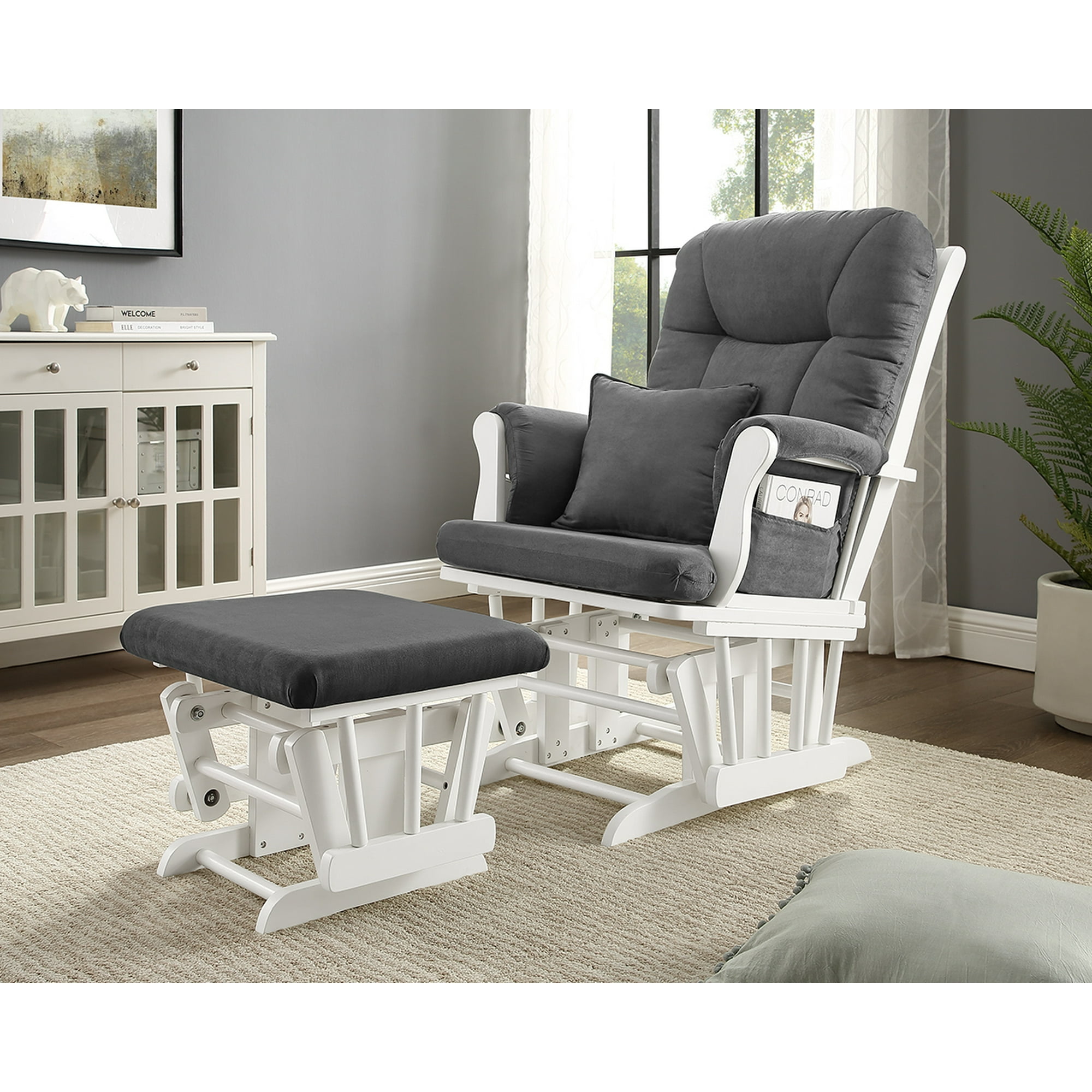 White Glider And Ottoman