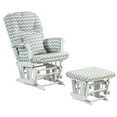 thumbnail image 1 of Angel Line Monterey II Glider and Ottoman, White Finish with Gray Chevron Cushions, 1 of 5