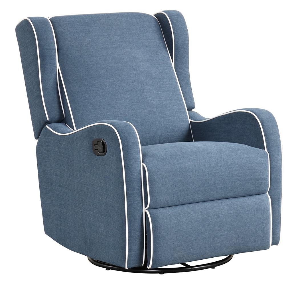Angel Line Rebecca Upholstered Swivel Gliding Recliner, Blue - Walmart.com