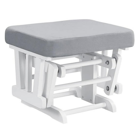 Angel Line Sleigh Gliding Ottoman, White Finish with Gray Cushion
