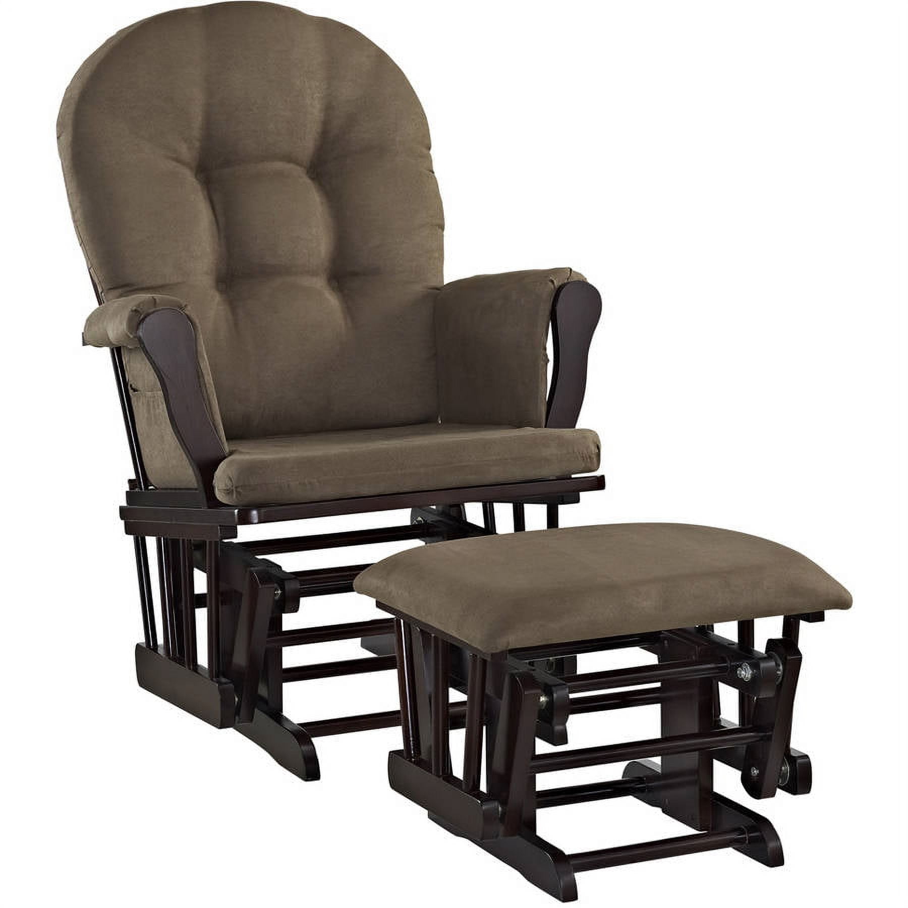 Angel Line Windsor Glider and Ottoman, Espresso Finish with Chocolate