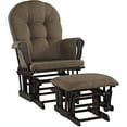 Angel Line Windsor Glider and Ottoman, Espresso Finish with Chocolate