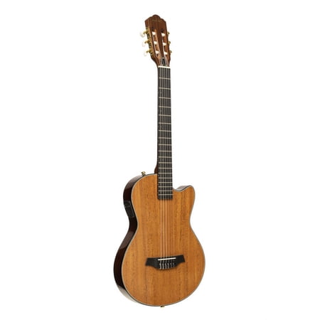 Angel Lopez 4/4 Cutaway Electric Classical Guitar Solid Body, Natural