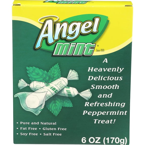 Angel Mints Original Peppermints, Individually Wrapped, All Natural, 6 oz Box