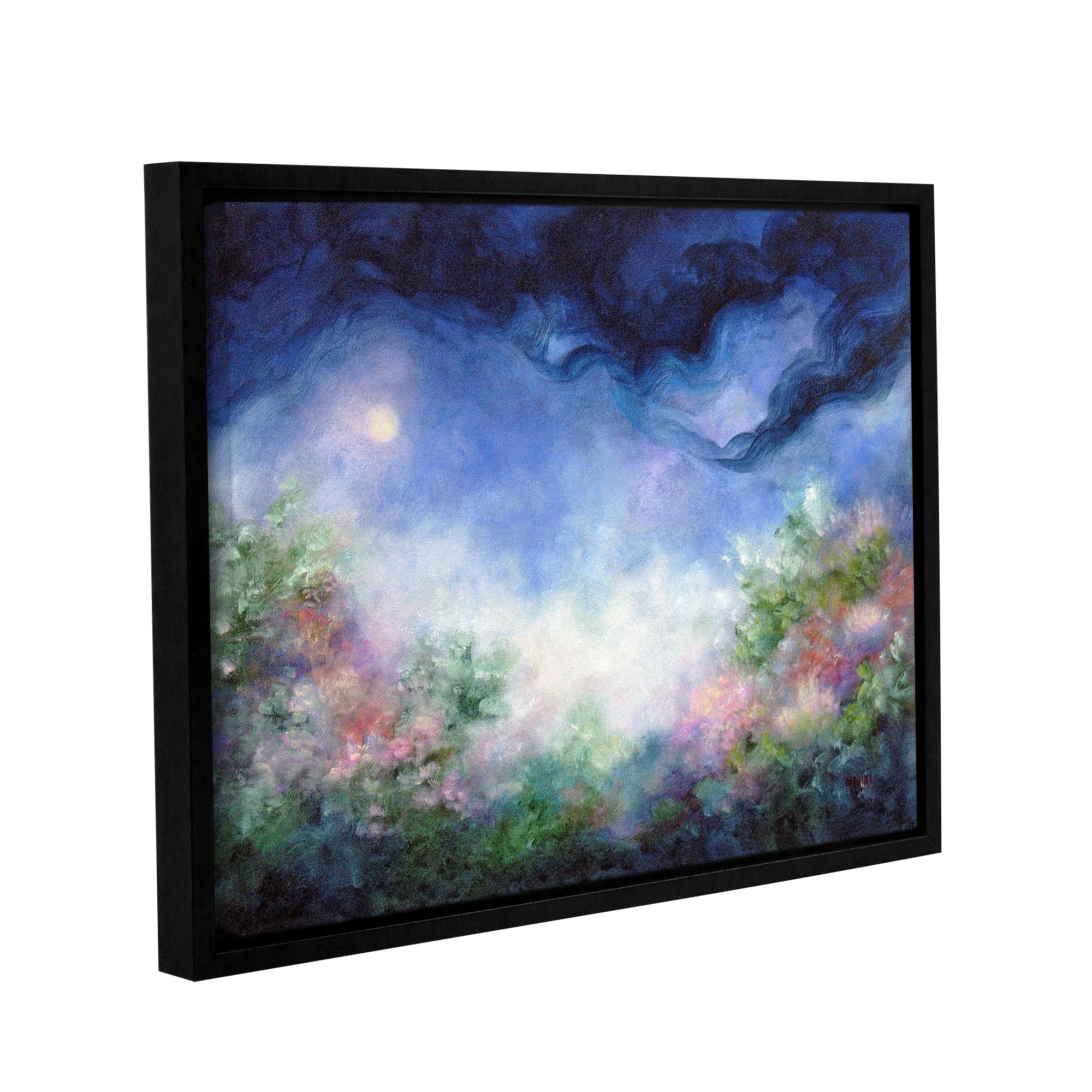 Angel-Moon Garden Gallery Wrapped Floater-framed Canvas