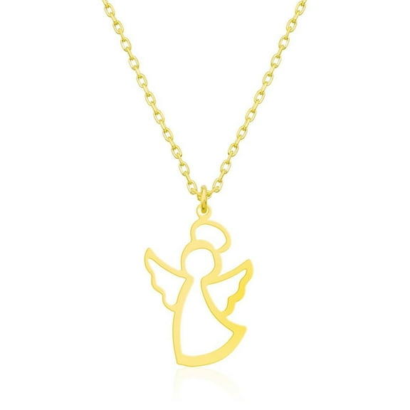 Angel Necklace for Women | Guardian Angel Necklace | Small Angel Pendant Necklace | Dainty Heart and Angel Jewelry | Gifts for Valentine's Day Anniversary Birthday Wedding Festival