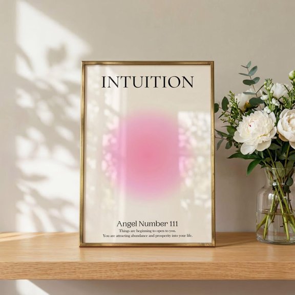Angel Number 111 Intuition Aura Spiritual Wall Decor Unframed Paper Print