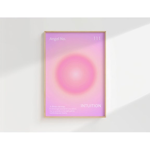 Angel Number 111 Wall Art Print, Intuition Aura Spiritual Zen Decor Unframed Paper Print