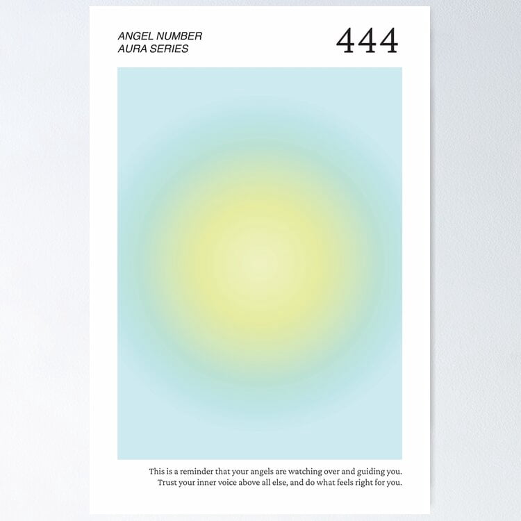 Angel Number 444 Aura UNFRAMED Poster, 18x24 - Walmart.com