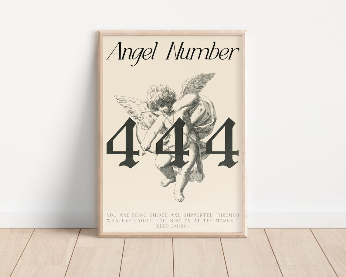 Angel Number 444 Wall Art Print, Manifest Decor - Walmart.com