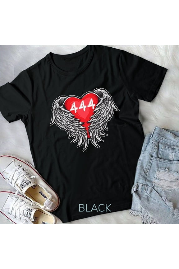 Angel Number 444 With Heart And Wings Of Angel Unisex T-shirt