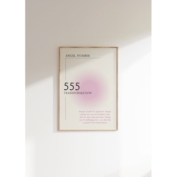 Angel Number 555 Transformation Spiritual Mystical New Age Minimalist Art Unframed Paper Print