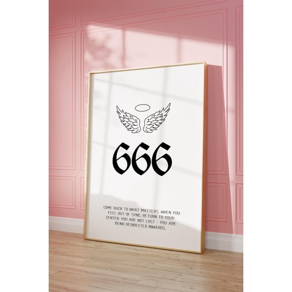 Angel Number 666 Poster Spiritual Wall Art