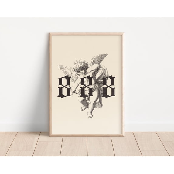 Angel Number 888 Coquette Wall Art Print, Living Room, Gallery Wall And ...