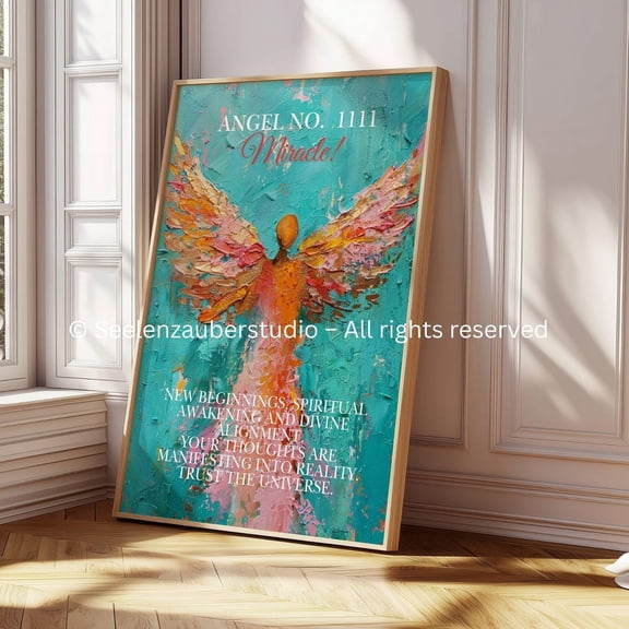 Angel Number Eleven Eleven Poster, Spiritual Manifestation Wall Art, Unframed Paper Poster 8x10in