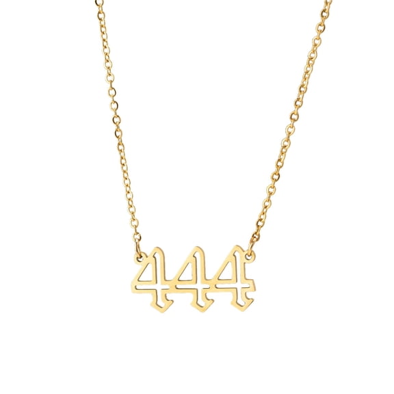 Angel Number Golden Plated Necklace - Stainless Steel Angel Number Pendant, Layering Jewelry for Women