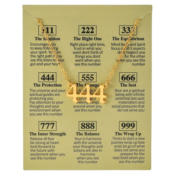 Angel Number Necklace 111 222 333 444 555 666 777 888 999 Gold Necklace