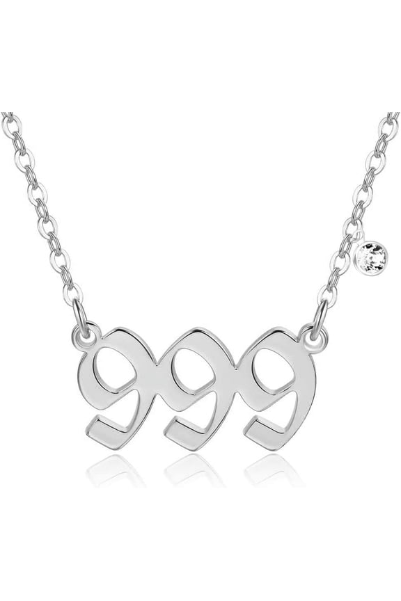 Angel Number Necklace 111 222 333 444 555 666 777 888 999 Necklace With Cubic Zircon Lucky Number Pendant Choker Numerology Jewelry Birthday Gift[o3290]