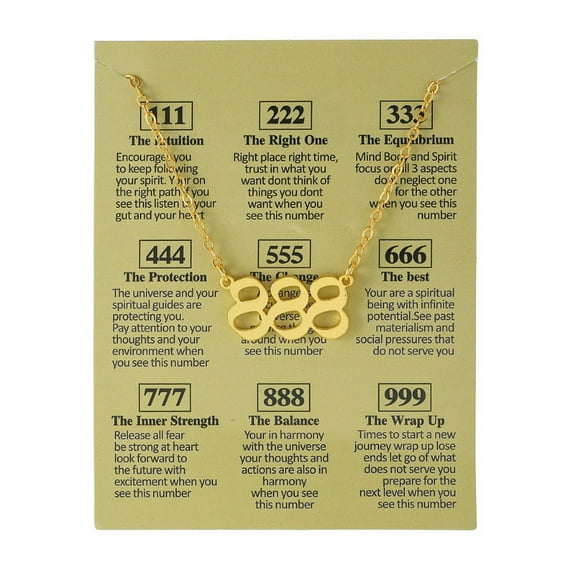 Angel Number Necklace 111 222 333 444 555 666 777 888 999 Old English Numerology Number Necklace Gold Minimalist Pendant