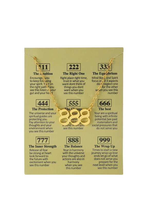 Angel Number Necklace 111 222 333 444 555 666 777 888 999 Old English Numerology Number Necklace Gold Minimalist Pendant