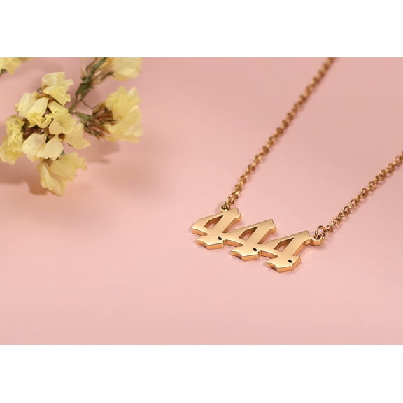 Angel Number Necklace For Women, 18K Gold Plated 000 111 222 333 444 555 666 777 888 999 Necklace Numerology Jewelry[o6548]