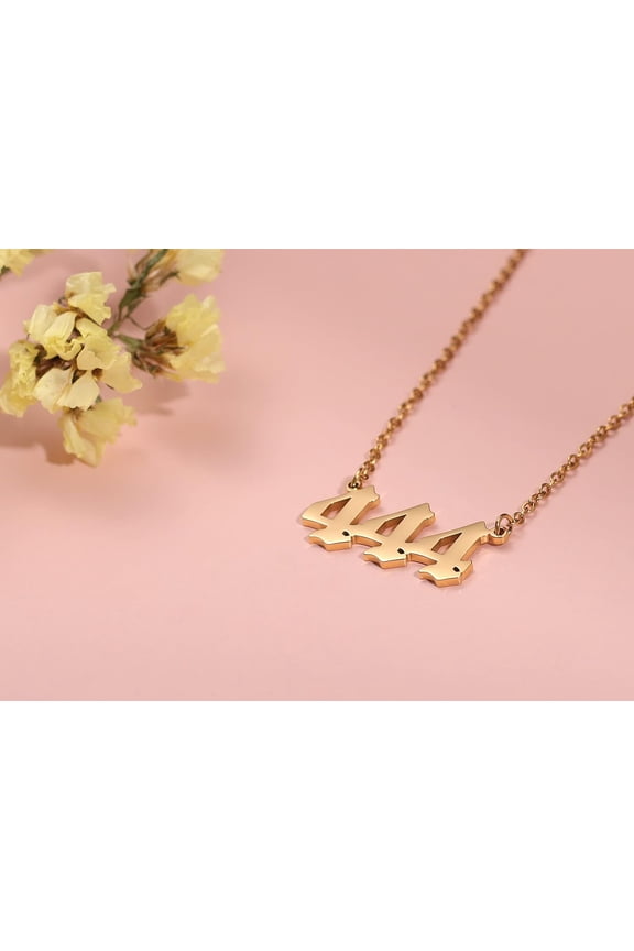 Angel Number Necklace For Women, 18K Gold Plated 000 111 222 333 444 555 666 777 888 999 Necklace Numerology Jewelry[o6549]