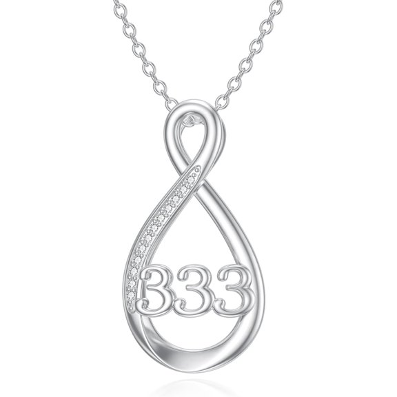 Angel Number Necklace for Women S925 Sterling Silver 111 222 333 444 555 777 888 999 Necklaces Angel Wing 1111 Numerology Jewelry Gift for Birthday Christmas