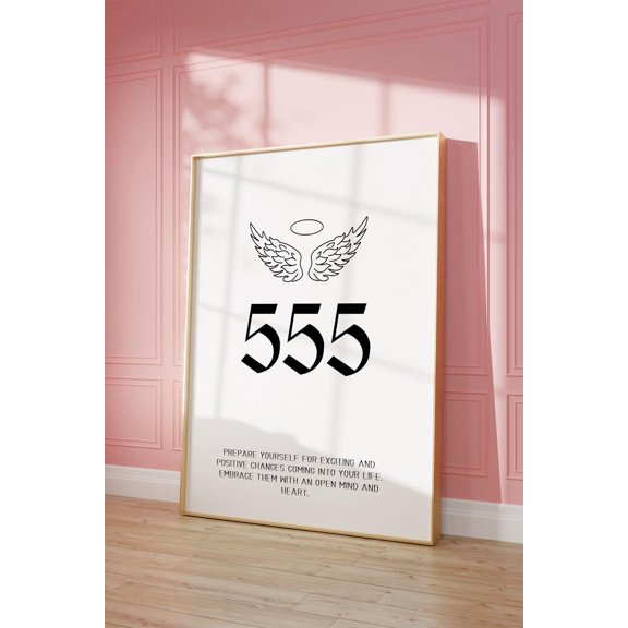 Angel Number Spiritual Typography Wall Art Decor Unframed Paper Print
