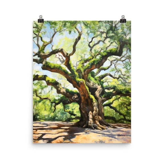 Angel Oak Print, South Carolina Landmark Tree Wall Art, Charleston Travel Decor, Us Print, Southern Nature Artwork, Old Live Oak Home Decor #174, Unframed Poster Size 8x12