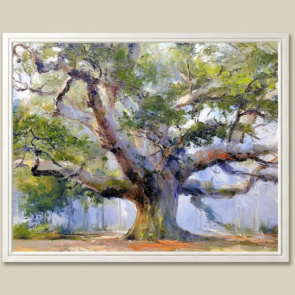 Angel Oak Tree Art Print Southern Live Oak Landscape Wall Art Classic Study Entryway