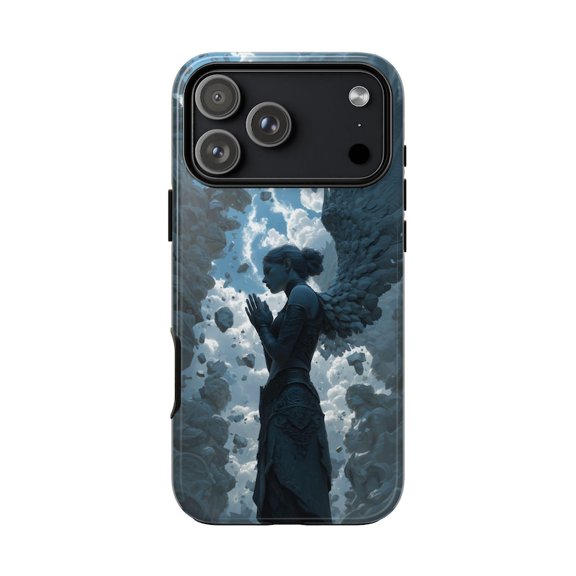 Angel Obsidian Wings Dark Gray Case with iPhone 17 to 11 Pro Max