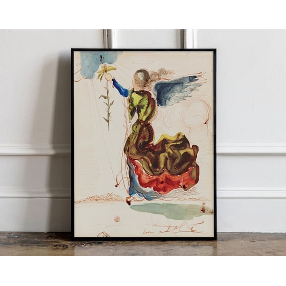 Angel Of The Annunciation Wall Art Print, Unframed Paper Poster 8x10in