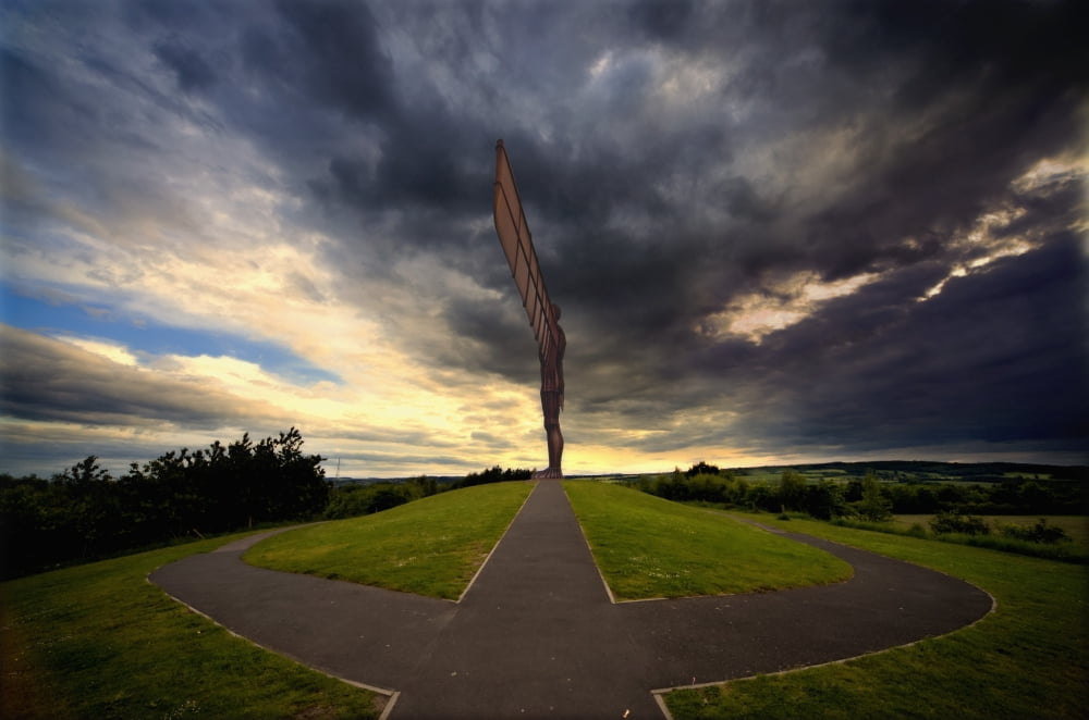 Angel Of The North Sculpture Gateshead Tyne And Wear England Canvas Art - John Short Design Pics (38 x 24)