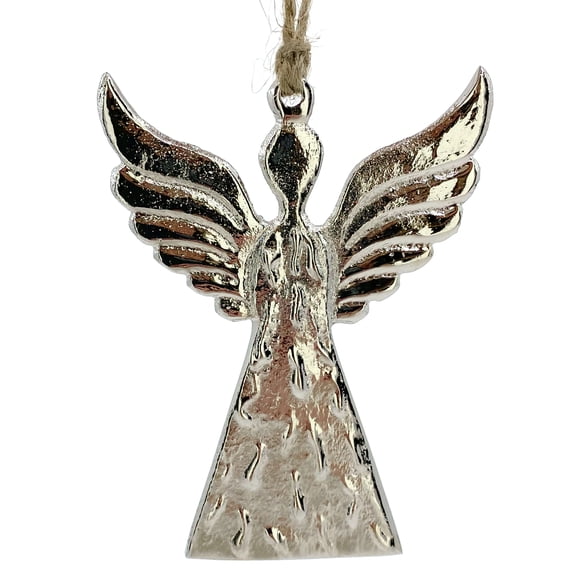 Angel Ornament - 2 Sided Metal Angel with Wings Christmas Tree Holiday Decoration