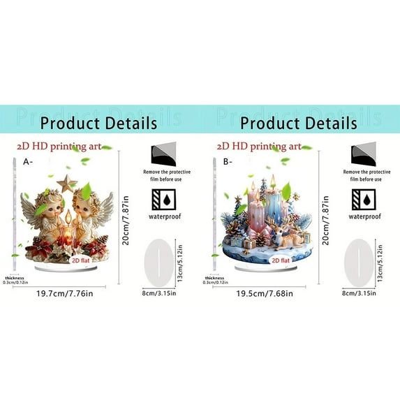 Angel Ornament under $5! Yannianjz Celebrating Angel Acrylic Decor,2D Blowing Candle Figurine,Birthday Christmas Holiday Ornament,Festive Tabletop Display for Home,Cheerful Angel Desktop Decoration