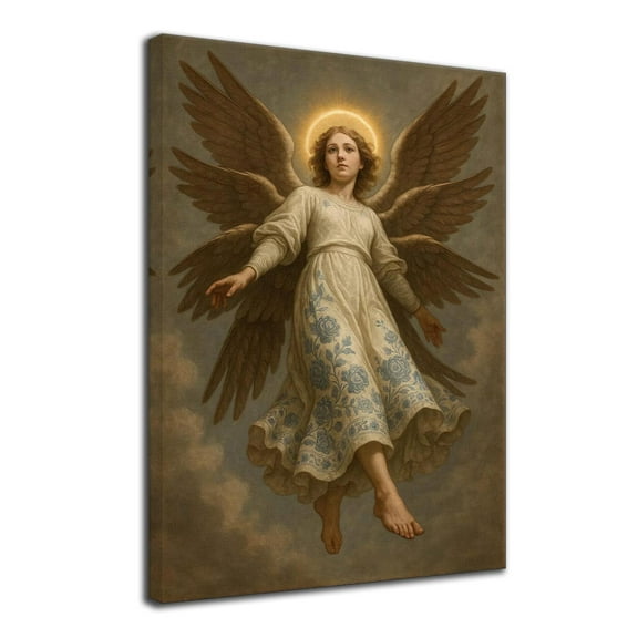 Angel Painting Canvas Prints Wall Art Décor Retro Aesthetics Poster for Living Home Room Wall Decoration - 24x36 inches Framed