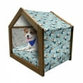 thumbnail image 1 of Angel Pet House, Wing Girl with Trumpet in Sky with Candles Mother Nature, Outdoor & Indoor Portable Dog Kennel with Pillow and Cover, 5 Sizes, Pale Blue Orange, by Ambesonne, 1 of 5
