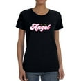 thumbnail image 1 of Angel Pink Lettering T-Shirt Women -Image by Shutterstock, Female x-Large, 1 of 4