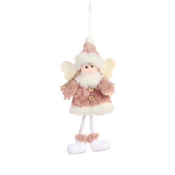 Angel Plush Christmas Hanging Pendant Ornament Soft Stuffed Doll Toy For Holiday Festival Tree Decoration