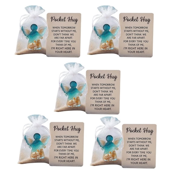 Angel Pocket Hug in Memory of the Dead, Pocket Hug Angel, Emotional Grief Support Beach Themed with Card, Angel Statue Sympathy Gifts for Memorial, Express Condolences for Loss of Loved One