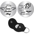 thumbnail image 1 of Angel Pocket Hug Token Long Distance Relationship Keepsake Engraved Stainless Steel Double Sided Pocket Token Coin with PU Leather Keychains for Friends Family Inspirational Gift 1.2Inch, 1 of 7