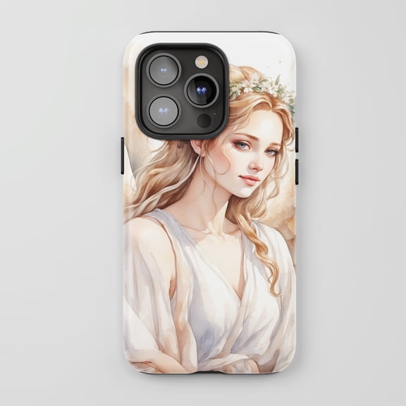 Angel Portrait For All iPhone Series Tough Phone Case Watercolor