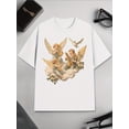 thumbnail image 1 of Angel Print Men'S Cotton T-Shirt Vintage Graphic Printed 100% Cotton 220g Tee Round Neck Short Sleeve, 1 of 6